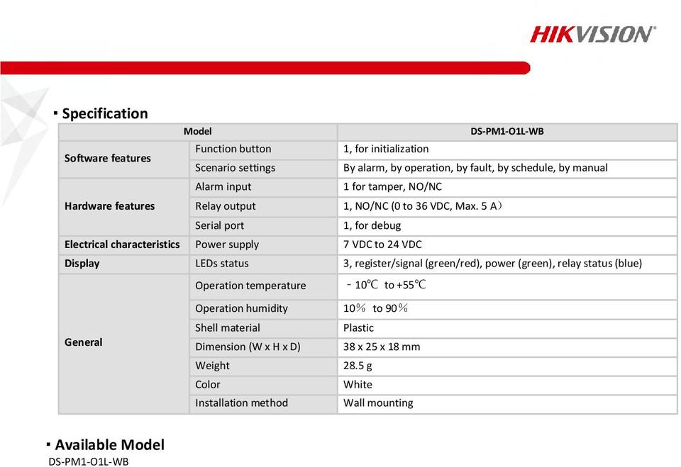 Hikvision DS-PM1-O1L-WB AX Pro Wireless Relay Module 1